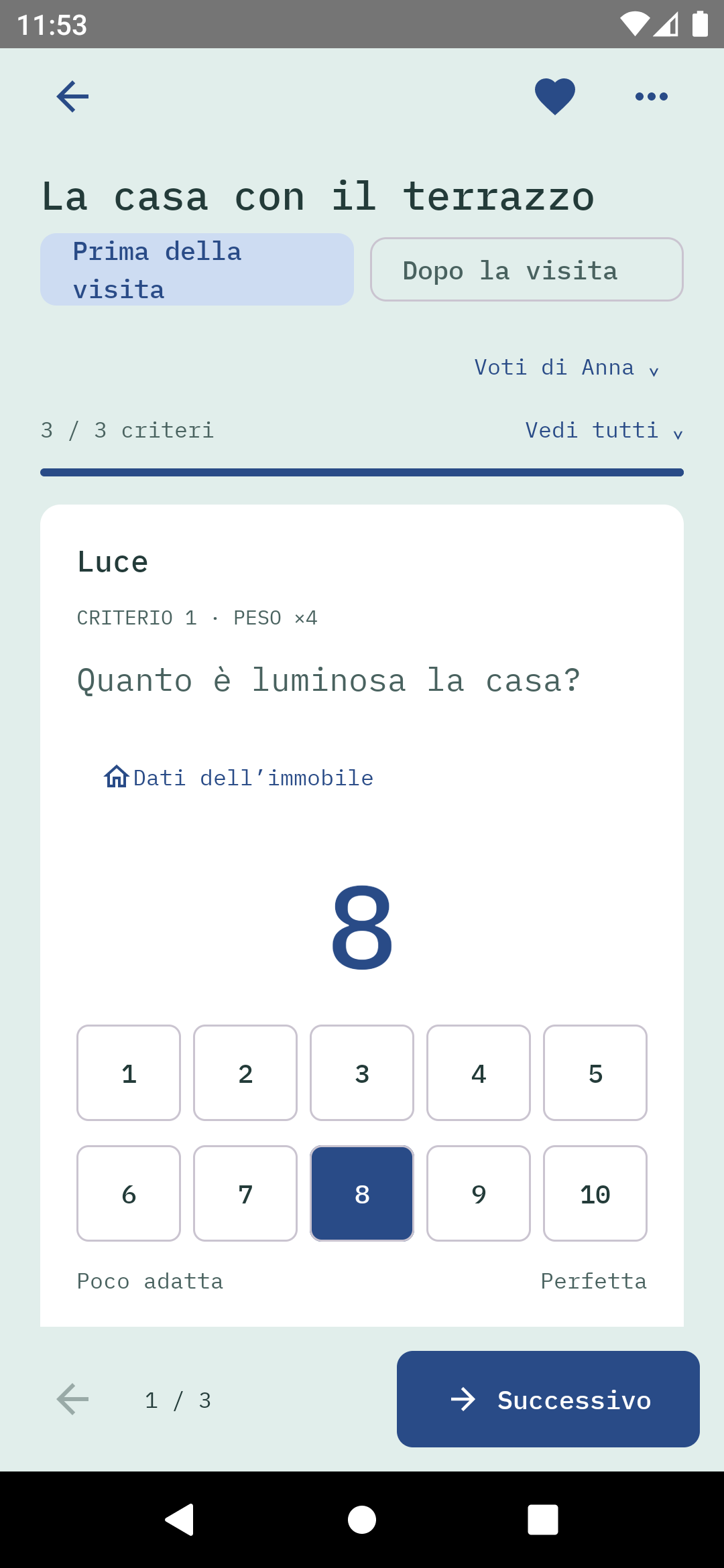 App Android Spazio: évaluation des critères avant la visite